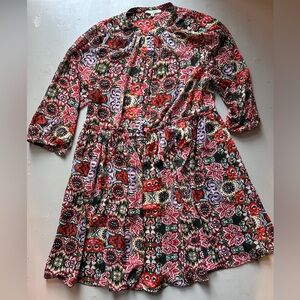 Rebecca Minkoff Floral Dress - Red, Pink, Black